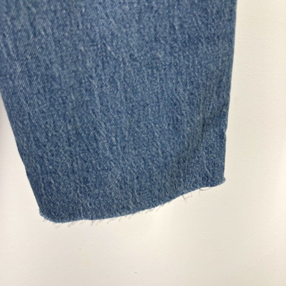 Free Assembly Super High Rise Straight Womens Jeans Patchwork Distressed Frayed - Picture 7 of 9